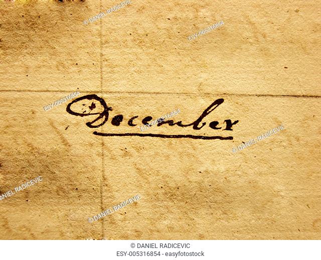 handwritten december