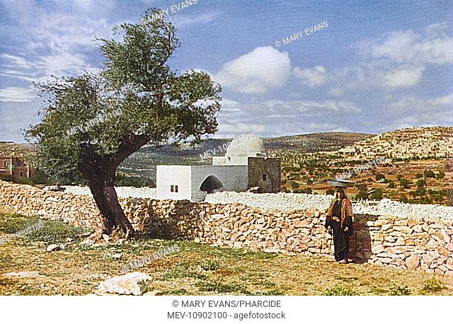 Tomb of Rachel and view of Beit Jala, West Bank, near Bethlehem