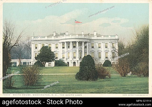 White House, The South Lawn, Washington, D. C. Detroit Publishing Company postcards 70000 Series. Date Issued: 1898 - 1931 White House (Washington, D