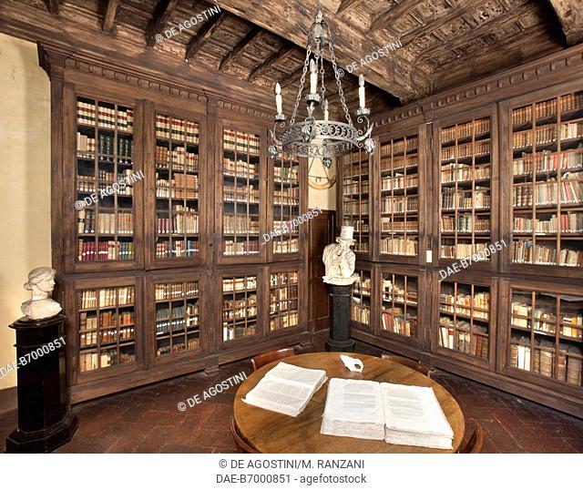 Library room, Casa Pisani Dossi, Corbetta, Lombardy, Italy