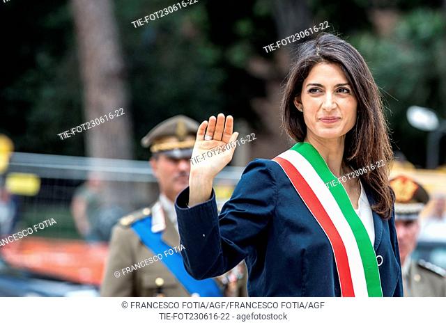 Virginia Raggi Mayor of Rome during the Ceremony at the Vittoriano also know as Altar of Fatherland Rome, ITALY-23-06-2016