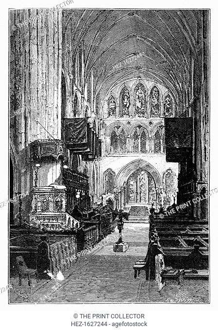 Choir of St Patrick's Cathedral, Dublin, Ireland. Illustration from The Life & Times of Queen Victoria, by Robert Wilson, Vol III