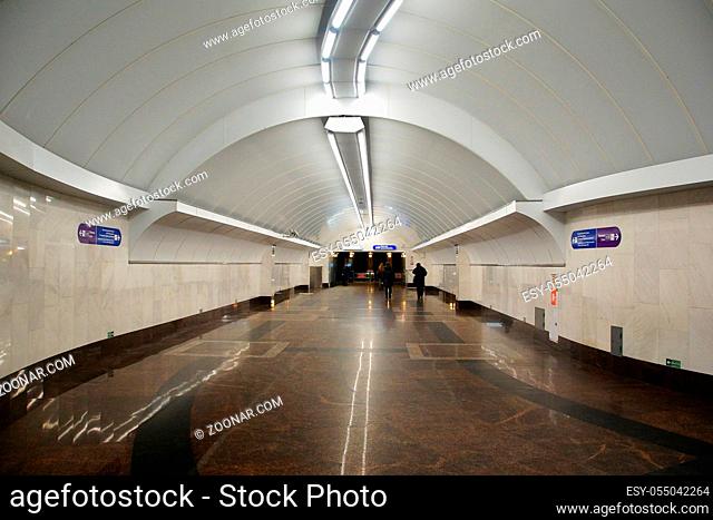 Underground crossing at the metro station Sportivnaya in St. Petersburg