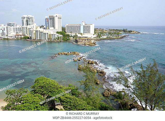 The Condado Plaza Hilton hotel Condado Lagoon Barrier Reef and Atlantic Ocean Overview-San Juan, Puerto Rico