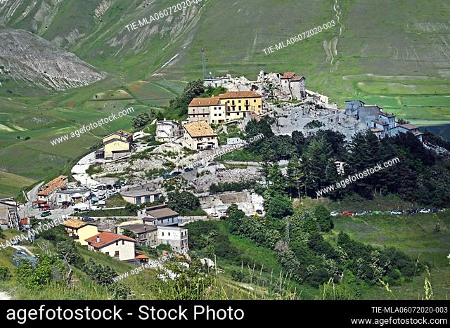 The ancient country that collapsed 60% with the 2016 earthquake , Castelluccio di Norcia (Perugia) ITALY-07-07-2020