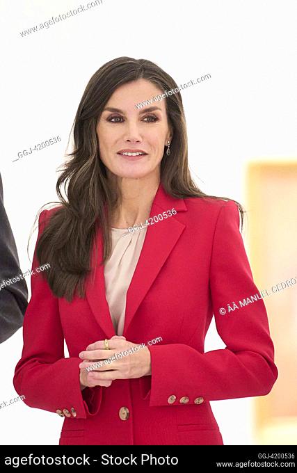 Queen Letizia of Spain attends the Opening of the exhibition 'Picasso 1906. The great transformation' at Reina Sofia Museum on November 14, 2023 in Madrid