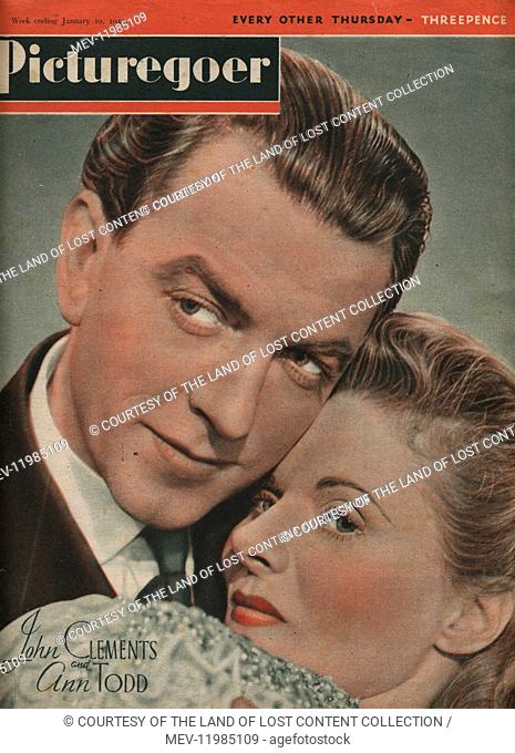 Picturegoer Jan 10, 1942 - Front Cover, Movie Stars, John Clements, Ann Todd
