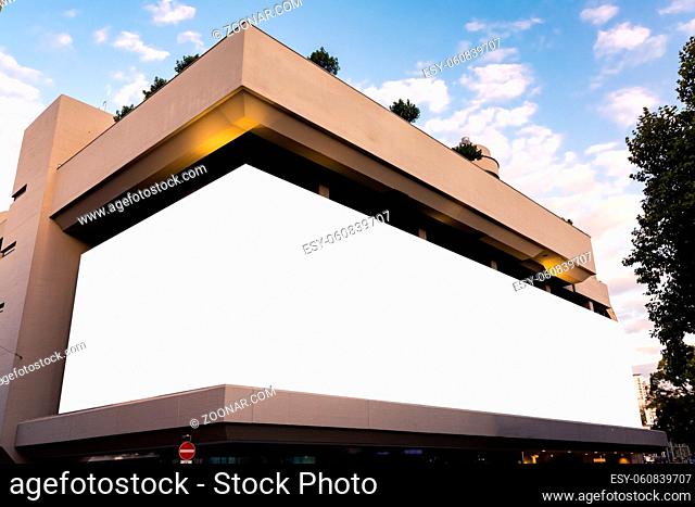 Massive Mall Billboard Large Format Building Blank White Space Isolated