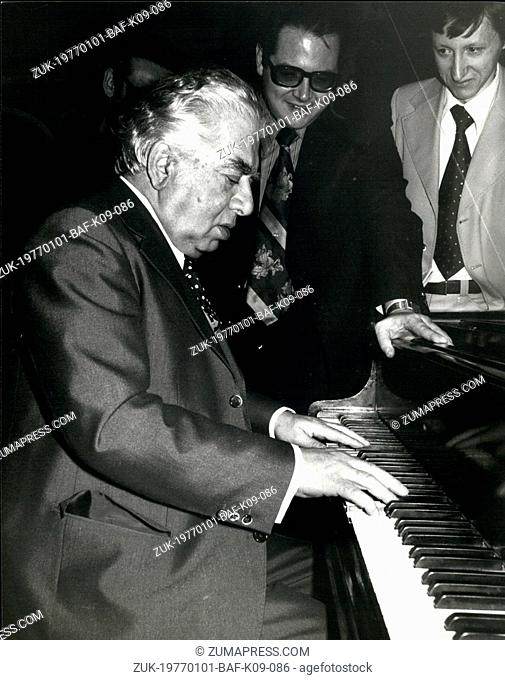 Jan. 01, 1977 - Russian Composer Aram Khachaturian in London For Two Concerts: The Russian Composer 73 year-old Aram Khachaturian is in London to conduct two...