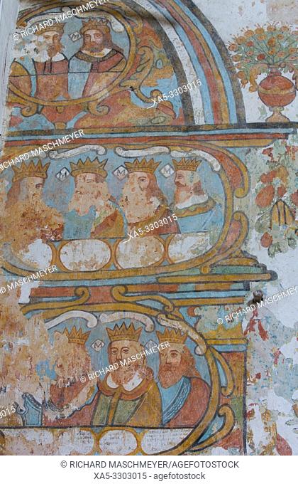 Frescoes, Church of Santa Clara, Founded 1553, Dzidzantun, Yucatan, Mexico