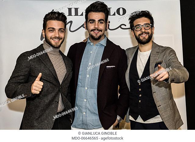 Piero Barone, Ignazio Boschetto, Gianluca Ginoble of the italian band Il Volo present the new album Musica. Milan, January 29th, 2019