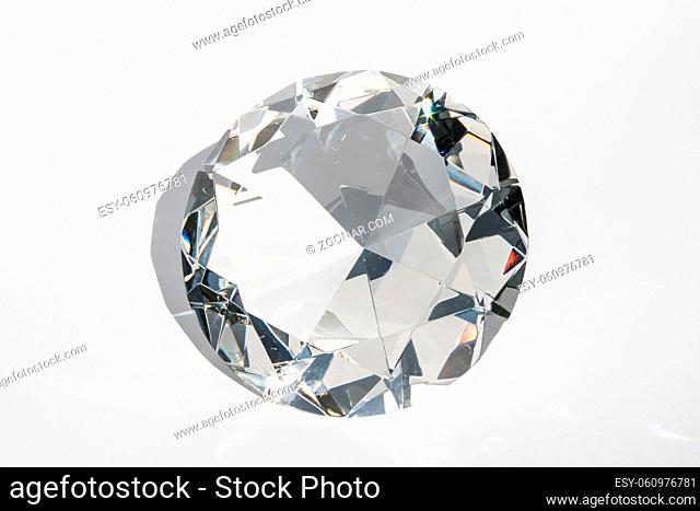 Big decorative diamond isolated. Fake diamond. Luxury concept
