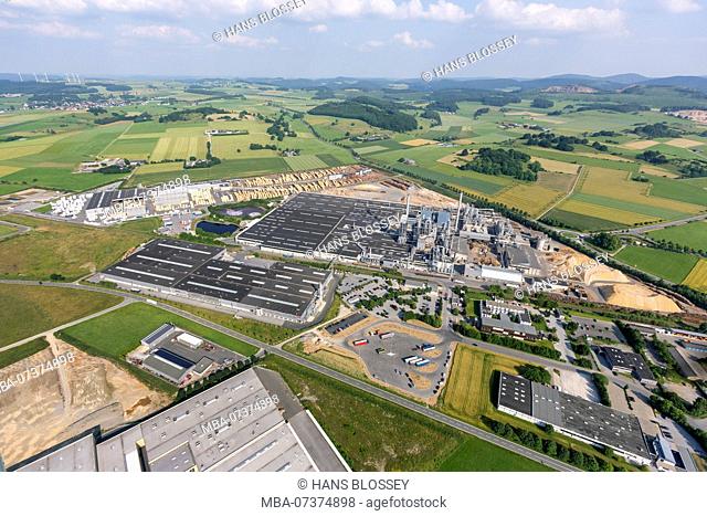 Woodworking company Egger, sawmill, aerial view of Brilon