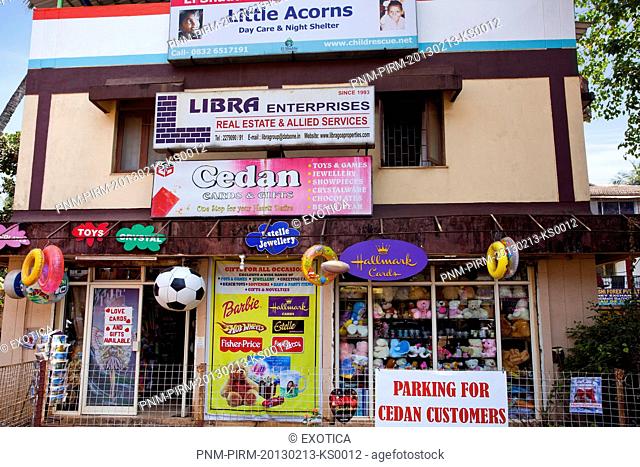 Facade of a shop, Cedan Cards and Gifts, Calangute, North Goa, Goa, India