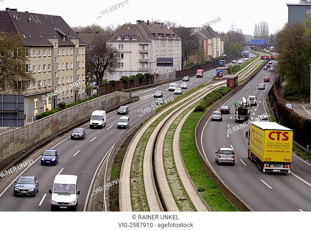 GERMANY : The highway A40 leading through residential areas in Essen - Essen, Northrhine-, Germany, 06/04/2011