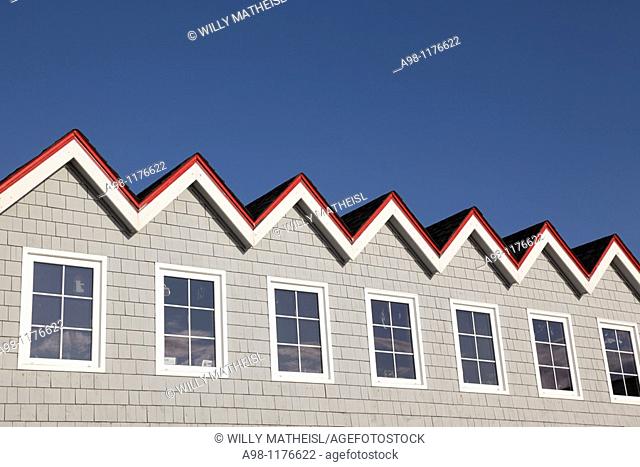 Roof of the Sou'Wester Restaurant at the fishing port Peggys Cove, Nova Scotia, Canada, North America