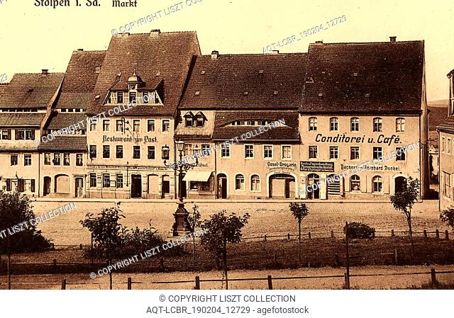Buildings in Stolpen, Market squares in Stolpen, CafÃ©s in Saxony, Restaurants in Landkreis SÃ¤chsische Schweiz-Osterzgebirge, 1912