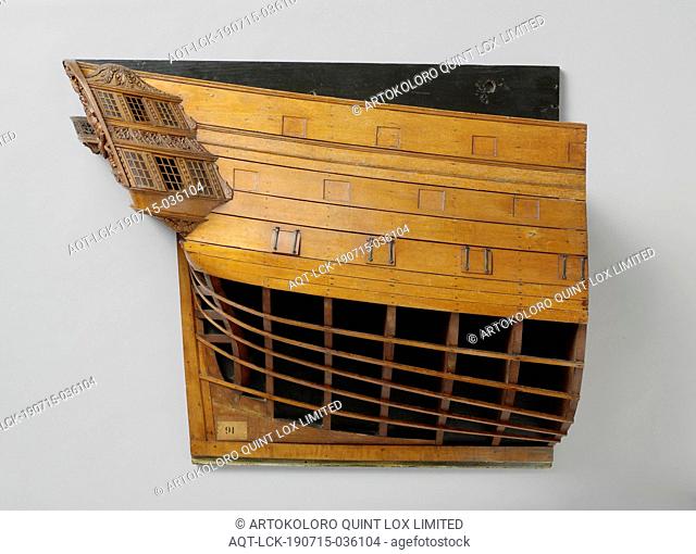 Half model of the stern or a 74-gun ship of the line, Half Model of the stern or a 74-gun ship of the line, Truss model (starboard) above the lower barwood is...