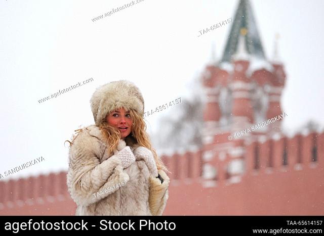 RUSSIA, MOSCOW - DECEMBER 10, 2023: A woman is seen in Moscow's Red Square. Sofya Sandurskaya/TASS