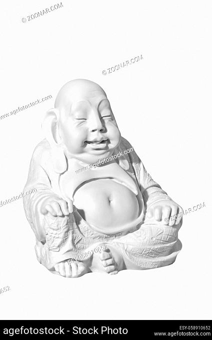 Netsuke - Japanese man in a robe isolated on white background