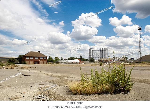 Disused land, Greenwich peninsula, South-East London, UK