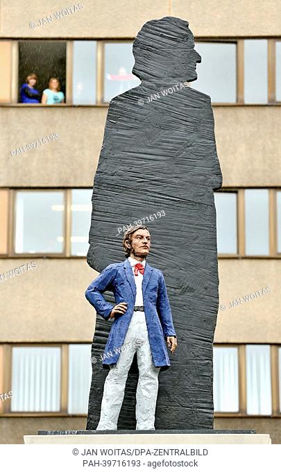 View of the new sculpture of Richard Wagner in Leipzig, Germany, 22 May 2013. Wagner's native town Leipzig finally recieves a sculpture of Wagner for his 200th...