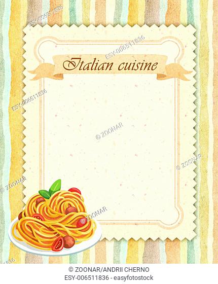 Italian cuisine restaurant menu card design in vin