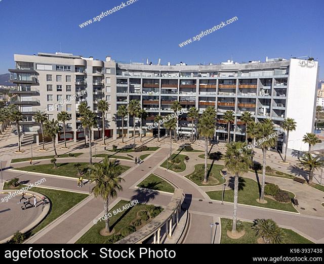 apartment building on the seafront, Es Molinar, Palma, Mallorca, Spain