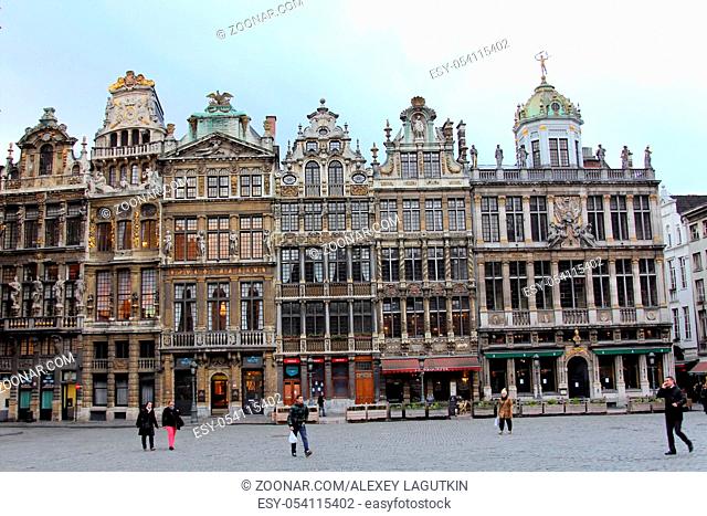 Picturesque European architecture in the streets of Brussels
