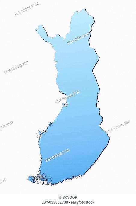 Finland map filled with light blue gradient. High resolution. Mercator projection