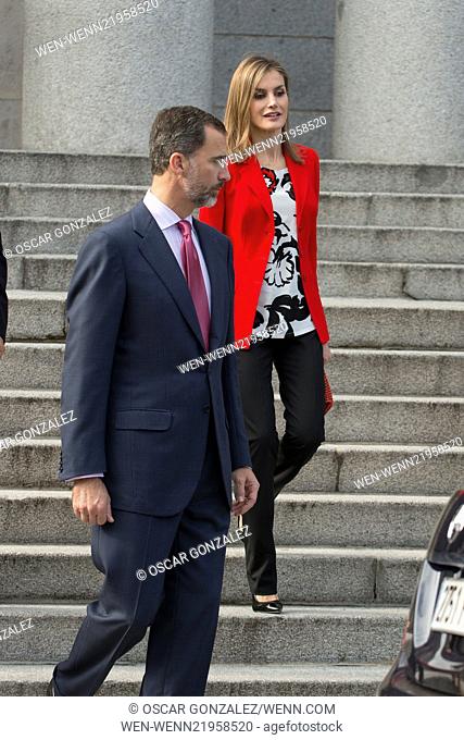 King Felipe VI of Spain and Queen Letizia of Spain attend the CSIC 75th anniversary event in Madrid Featuring: King Felipe VI, Queen Letizia Where: Madrid