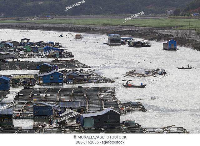 China, Fujiang Province, Xiapu County, Fish farms, aquaculture