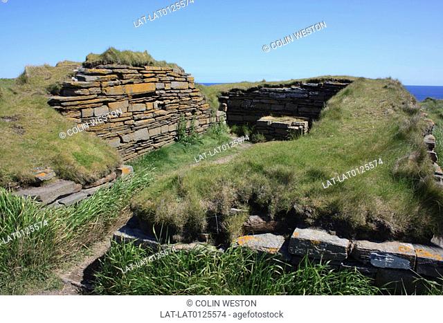 The Brough of Deerness is a Viking Age site, perched on the top of a rock stack in Orkney. A Chapel is the most easily recognisable ruin on the peninsula