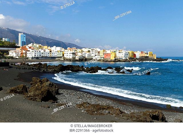 Beach of Punta Brava near Puerto de la Cruz, North Tenerife, Tenerife, Canary Islands, Spain, Europe