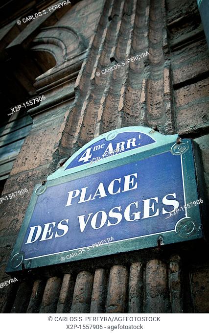 Place des Vosges, It is one of the oldest squares of Paris, Le Marais, Ile de France, Paris, France