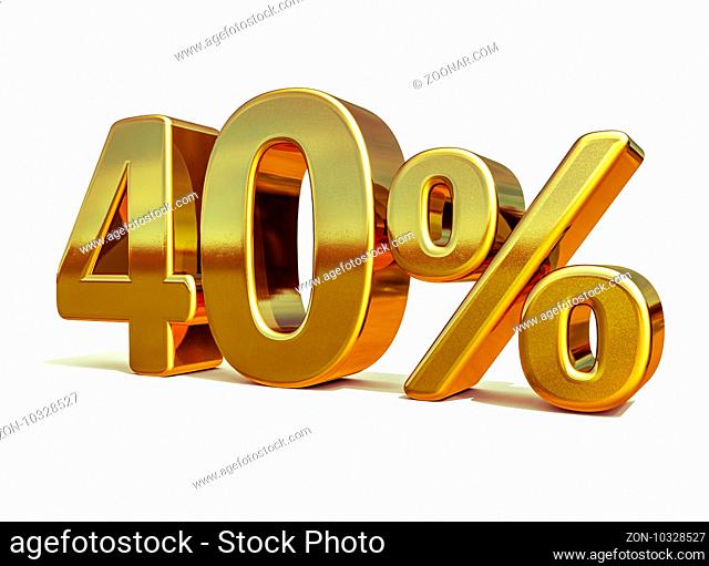 Gold Sale 40%, Gold Percent Off Discount Sign, Sale Banner Template, Special Offer 40% Off Discount Tag, Forty Percentages 40 Sticker, Gold Sale Symbol