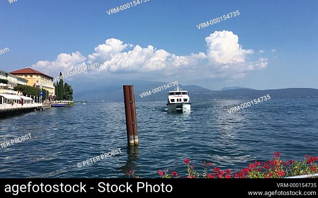Passenger ship on the Lake Garda in Malcesine - Italy