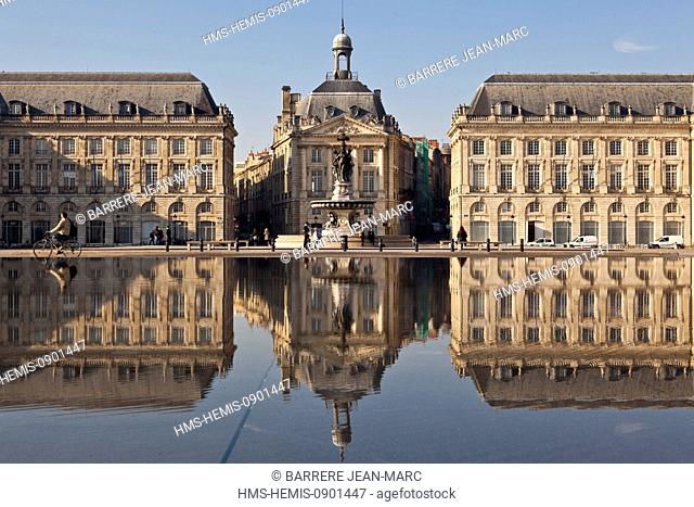 France, Gironde, Bordeaux, area listed as World Heritage by UNESCO, Place de la Bourse