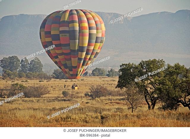Hot air balloon in flight, South Africa