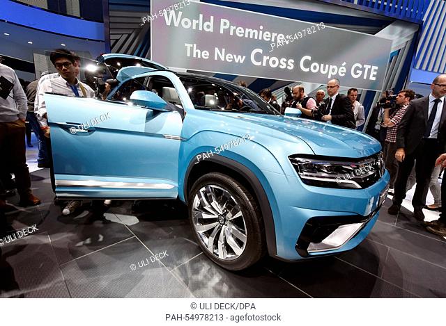 The Volkswagen Cross Coupe GTE is presented during the media preview of the North American International Auto Show (NAIAS) 2015 at the Cobo Arena in Detroit