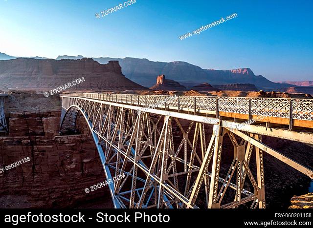 Epic canyon landscape scenery from the steel spandrel arch bridges