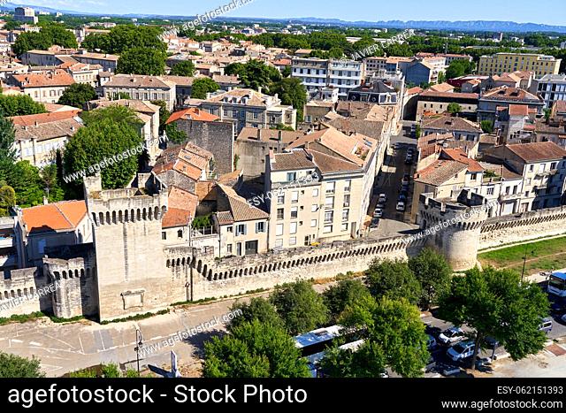 Historic Center, Medieval Wall, Avignon, Vaucluse, Provence-Alpes-Côte d’Azur, France, Europe. The historic center of Avignon offers a large number of...