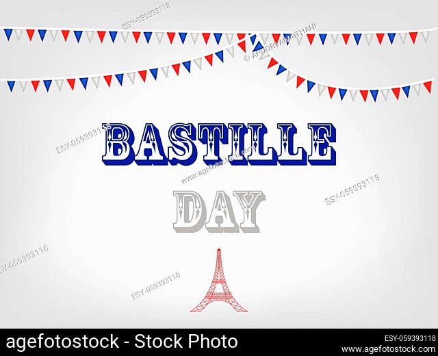 illustration of France Bastille Day background