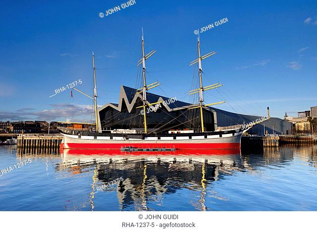 The Riverside Museum and docked ship The Glenlee, Glasgow, Scotland, United Kingdom, Europe