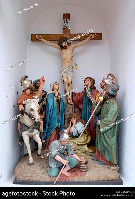 Calvary, Jesus dies on the Cross, church of Saint Matthew in Stitar, Croatia