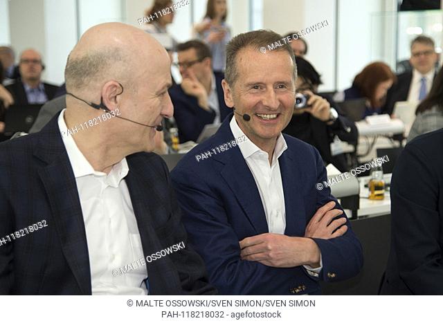 from left: Frank WITTER, Finance and Controlling, CFO, Herbert DIESS, Chief Executive Officer, CEO, Annual Press Conference of Volkswagen AG