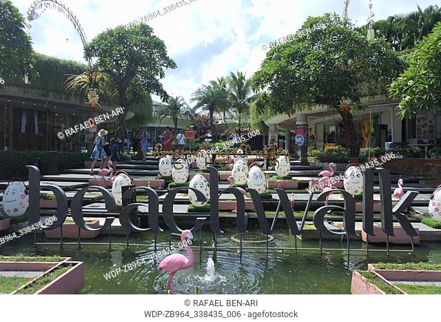 BALI - JULY 22 2019:Beachwalk Shopping Centre, an iconic Shopping Center located right in front of the legendary Kuta Beach in Bali Indonesia