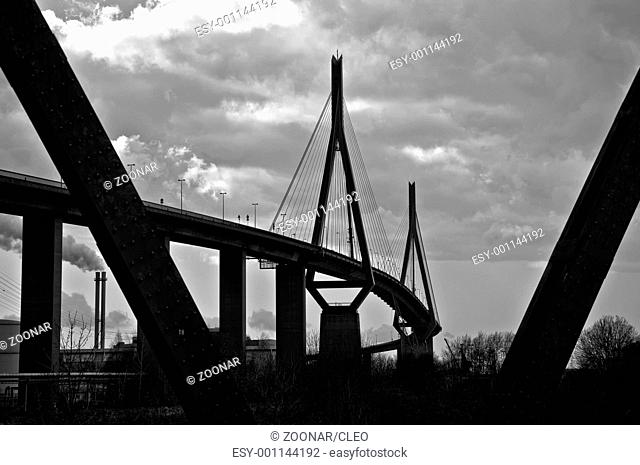 Hamburg, Germany, Koehlbrandbruecke Suspension Bridge