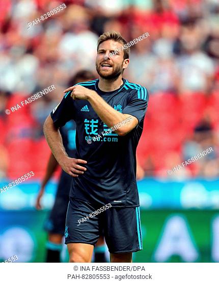 Real's Asier Illarramendi in action during the soccer test match between Bayer Leverkusen and Real Sociedad at BayArena in Leverkusen, Germany, 13 August 2016