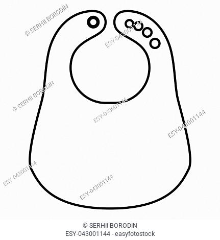 Personalized bib icon black color vector illustration flat style outline
